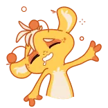 🍾 Cartoon, Figur, animiert, süß, orange, Gesichtsausdruck whatsapp sticker