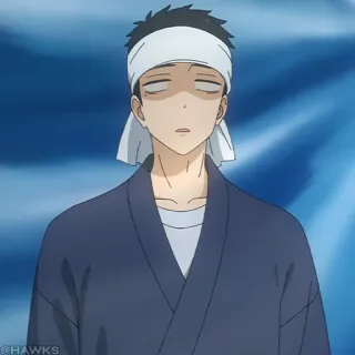 🎏 animé, fatigué, personnage, bandeau, endormi telegram sticker