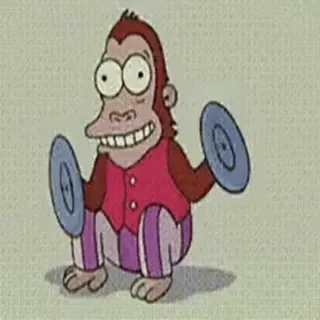 🤪 khỉ, chũm chọe, đồ chơi, phim hoạt hình, động vật, cổ điển telegram sticker