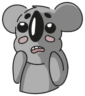 😱 koala, animal, mignon, dessin animé, autocollant, mammifère whatsapp sticker