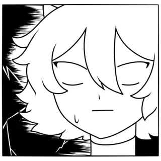 🤖 anime, manga, cartoon, character, black and white, illustration telegram sticker