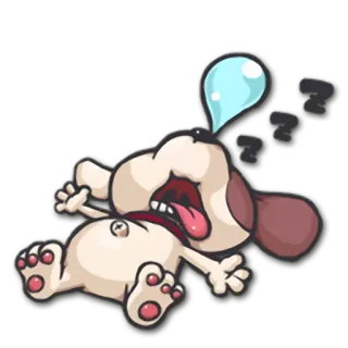 😴 pies, śpiący, kreskówka, słodki, zwierzę, śpiący telegram sticker