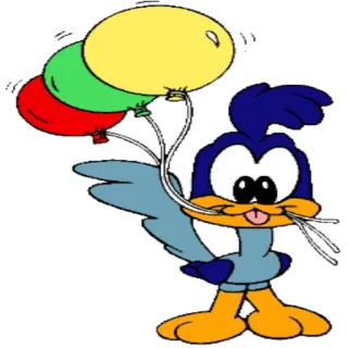 🎈 Road Runner cartoon, roadrunner, looney tunes, balloons telegram sticker