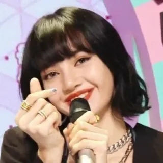🌸 Lisa sängerin, kpop, blackpink, idol, frau, promi, fingerherz telegram sticker