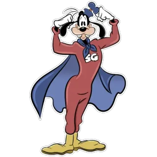 🦸‍♂️ Super Goof SG супергерой, глупый, Disney, мультфильм, наклейка, Супер Гуф telegram sticker