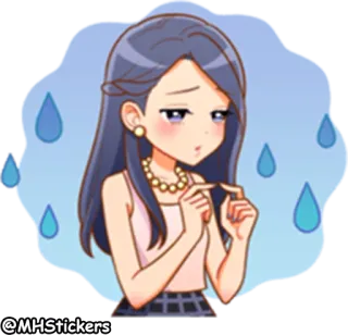 😥 @MHStickers Desenho animado, Sticker, Menina, Triste, Anime telegram sticker