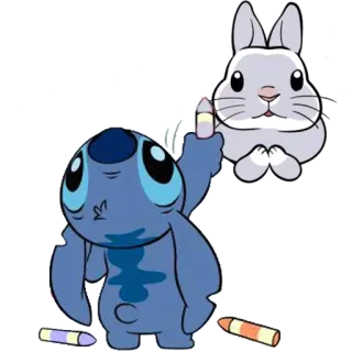 🐨 Stitch Stitch, Lilo & Stitch, Disney, cartoon, bunny, middle finger telegram sticker