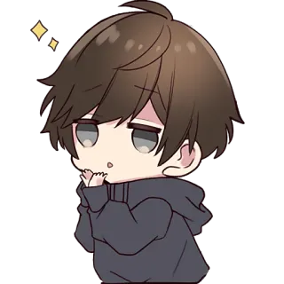 👏 Чиби, Аниме парень, Милый, Блеск, Мультик, Парень whatsapp sticker