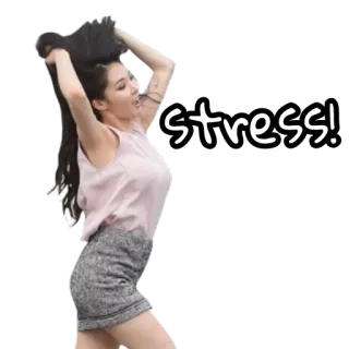 😠 stress! stres, kobieta, emocje, wyraz, tekst telegram sticker