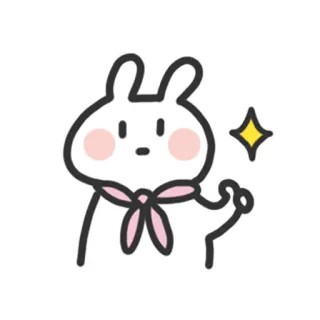 👍 bunny, rabbit, cartoon, cute, sparkle telegram sticker