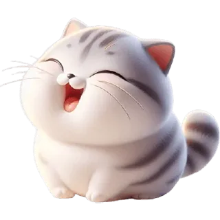 🤣 gato, gatito, lindo, animal, dibujo animado, mascota, feliz, animal doméstico telegram sticker