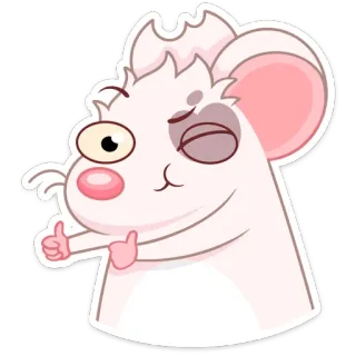 👍 Maus, Cartoon, Tier, Daumen hoch, süß, Nagetier, Illustration, Sticker telegram sticker