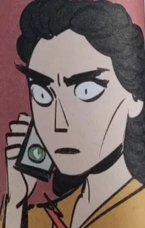 🌟 femme, en colère, dessin animé, téléphone, personne whatsapp sticker
