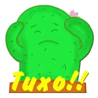 😡 Tuxo!! cactus, triste, exclamación, gracioso, personaje, dibujo animado whatsapp sticker