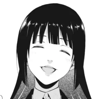 ♣️ Yumeko Jabami Kakegurui anime, manga, character, girl, smile, black and white telegram sticker
