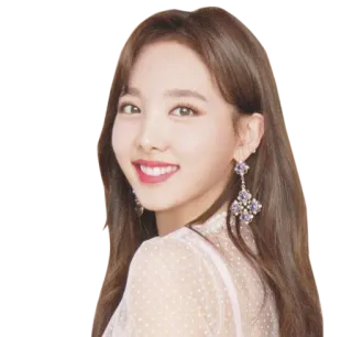 🙂 Frau, Porträt, Gesicht, Lächeln, Ohrringe, Kpop, Promi telegram sticker