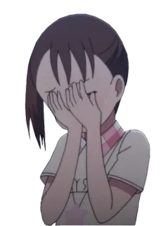 ✋ menangis, anime, sedih, kesal, gadis whatsapp sticker