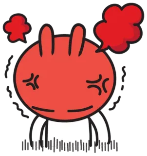 😡 zły, czerwony, kreskówka, sfrustrowany, zdenerwowany, postać, parujący telegram sticker