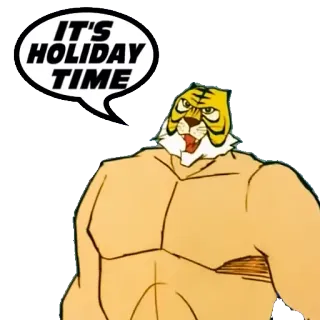 🛤 IT'S HOLIDAY TIME tygrys, wakacje, kreskówka, zwierzę, maskotka, święto telegram sticker