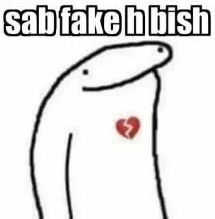 😕 sab fake h bish meme, sticker, funny, slang, cartoon telegram sticker