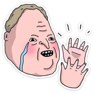 👏 dibujo animado, aplaudiendo, llorando, meme telegram sticker