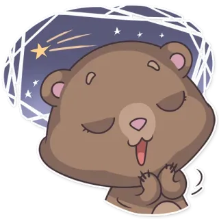 🐻 곰, 귀여운, 만화, 동물, 스티커, 별, 행복한, 사랑스러운 telegram sticker