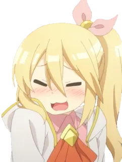 ☺ 动漫, 女孩, 脸红, 可爱, 卡通, 开心 telegram sticker