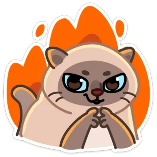 😈 кот, наклейка, животное, милый, толстовка, огонь, злой, замышляющий telegram sticker