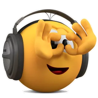 👀 อีโมจิ, หูฟัง, ยิ้ม, ร่าเริง, แอบมอง, ตา telegram sticker