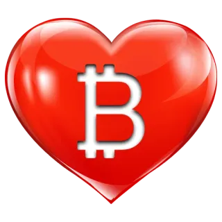 ❤ bitcoin, cryptocurrency, heart, love, digital currency, currency telegram sticker