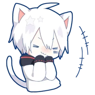 🥳 cat, anime, kawaii, cute, chibi, manga telegram sticker