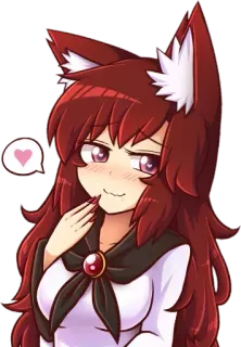 ❤️ Anime, Chica gato, Corazón, Lindo whatsapp sticker