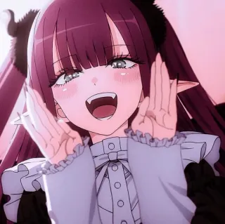 🤍 anime, girl, smile, cute, cosplay, cartoon whatsapp sticker