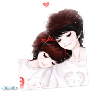 💕 @afavoice para, miłość, kreskówka, słodkie, uczucie, romantyzm telegram sticker
