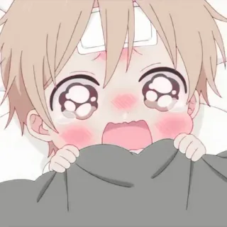 ❤️‍🔥 anime, bambino, malato, piangendo, carino, kawaii, triste telegram sticker