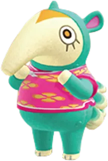 🐜 Anabelle Animal Crossing Anabelle, Animal Crossing, Ameisenbär, Videospiel, Charakter, süß telegram sticker