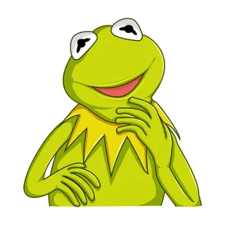 🙃 Kermit Kermit the Frog, muppet, green, frog, thinking, meme, puppet telegram sticker