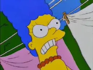 😡 Marge Simpson The Simpsons 만화, 화난, 심슨 가족, 마지, 좌절한 telegram sticker
