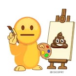 🎨 絵文字, アート, うんち, アーティスト, 絵画 whatsapp sticker