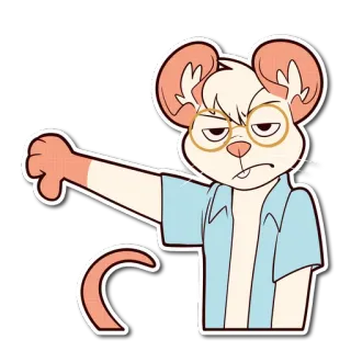 👎 rato, desenho animado, polegar para baixo, desgosto, personagem, desaprovação telegram sticker