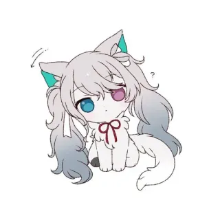 🥺 anime, manga, kawaii, cute, chibi, cat girl telegram sticker