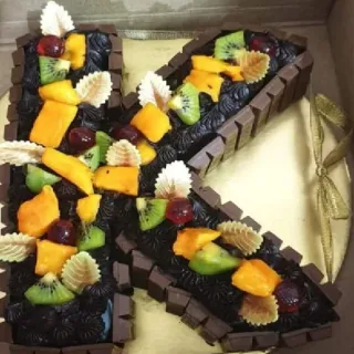 👌 Kuchen, Dessert, Essen, Schokolade, Buchstabe K, Früchte telegram sticker