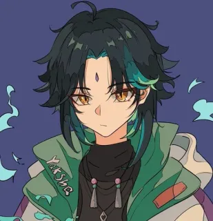 🌟 Xiao Genshin Impact Yaksha Anime, Video game, Genshin Impact, Xiao, Yaksha, Fanart, Arte digital telegram sticker