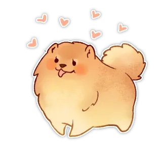 😊 หมา, ปอมเมอเรเนียน, น่ารัก, หัวใจ, ลูกหมา telegram sticker