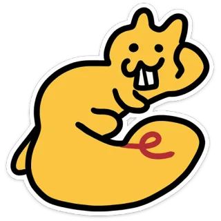 😏 Tier, Eichhörnchen, Cartoon, süß, lustig, gelb, Säugetier telegram sticker