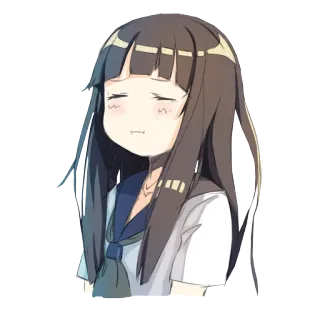 😤 Anime, Fille, Uniforme scolaire, Manga, Triste, Expression, Personnage, Illustration whatsapp sticker