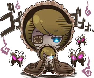 😏 anime, manga, sticker, doll, cute, butterfly telegram sticker
