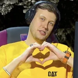 ❤️ persoon, man, hart, liefde, glimlach, koptelefoon whatsapp sticker