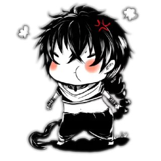 😡 enojado, anime, chibi, lindo, manga, dibujos animados, arte, personaje telegram sticker