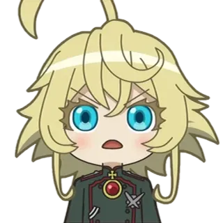😕 Tanya Degurechaff Saga of Tanya the Evil Anime, Chibi, Militär, Tanya Degurechaff, Saga der Tanya, Isekai whatsapp sticker